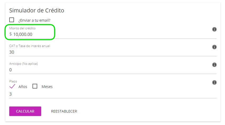 Simulador de opciones financieras